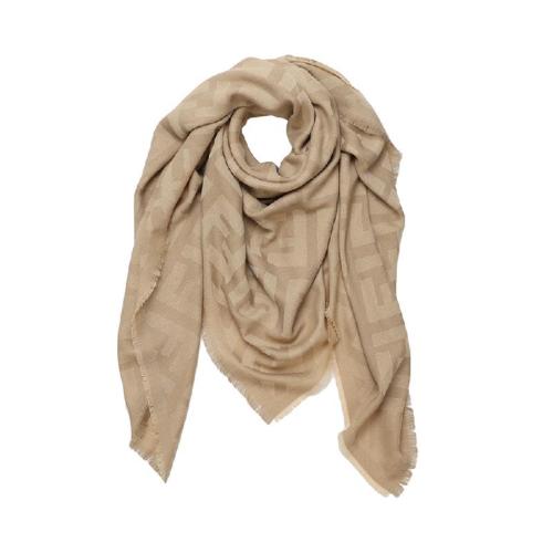 FENDI/芬迪 女士米色羊毛圍巾 FXT069-A669-F1FR2