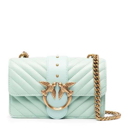 Pinko/品高Love mini Icon系列女士純色絎縫小牛皮金色燕子徽標(biāo)鉚釘裝飾單肩包斜挎包鏈條包女包 1P227L 多色可選