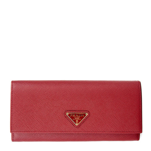 PRADA/普拉達(dá) 女士紅色牛皮長(zhǎng)款錢(qián)包手拿包錢(qián)夾 1MH132 QHH F068Z