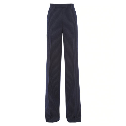 PRADA/普拉達(dá)  女士海軍藍(lán)羊毛細(xì)條紋長(zhǎng)褲P290EG_1ZJ7_F0124_S_212