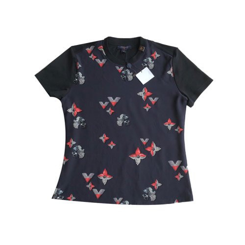 Louis Vuitton路易 女士印花logo短袖T恤 老花配皮標(biāo)