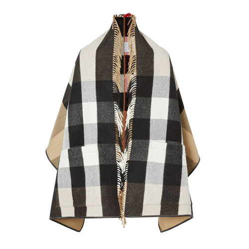 BURBERRY/博柏利 格紋羊毛混紡提花披肩 80219491