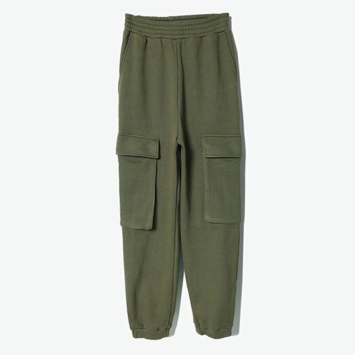 CHIZHANG/馳張 綠色圈絨正反拼男士運動褲