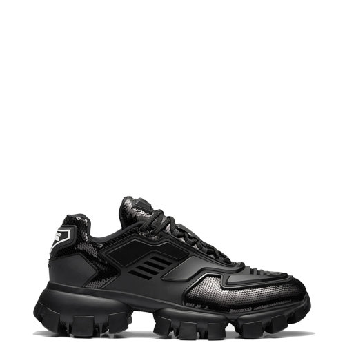 PRADA/普拉達 22年新款 Cloudbust Thunder系列 男士黑色皮革和織物材質(zhì)亮片裝飾厚底運動鞋2EG293_959_F0002