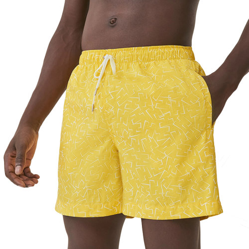 HERMES/愛馬仕 22年秋冬新款 男士亮黃色尼龍面料Eclats de H圖案平角游泳短褲H258100H427SM