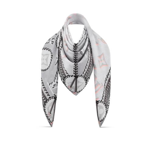  LV路易威登 22年秋冬 女士 圍巾 BRAIDED MONOGRAM PRINTED 披肩 M77704