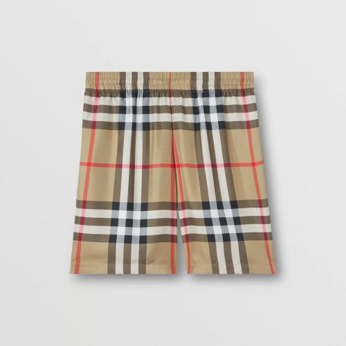  BURBERRY 22年秋冬 男士 格紋絲質短褲 80512811