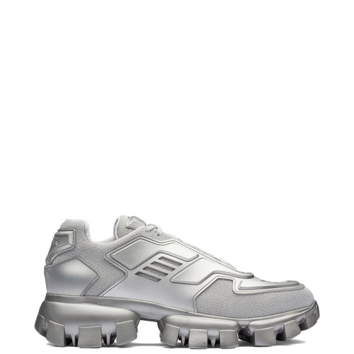 PRADA/普拉達(dá) 22年新款 Cloudbust Thunder系列 男士銀色針織織物材質(zhì)系帶運(yùn)動(dòng)鞋2EG293_3KZU_F01