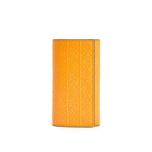 LOEWE/羅意威 22新款Repeat新款 女士橘色徽標(biāo)壓花小牛皮雙折鑰匙包C499K92X01-9130