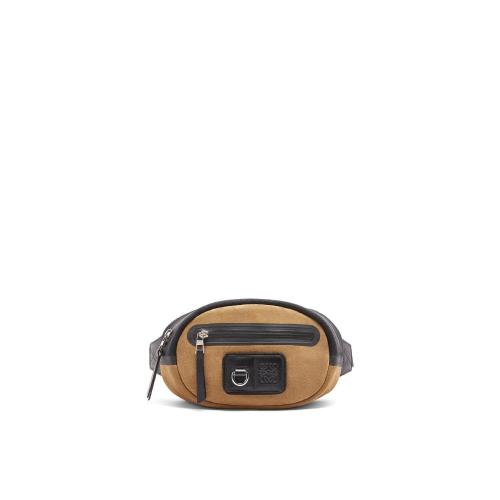  LOEWE羅意威 22年秋冬 男士 腰包 Round bumbag in recycled canvas and suede B664A36X01-162 預(yù)定商品1-3周發(fā)貨