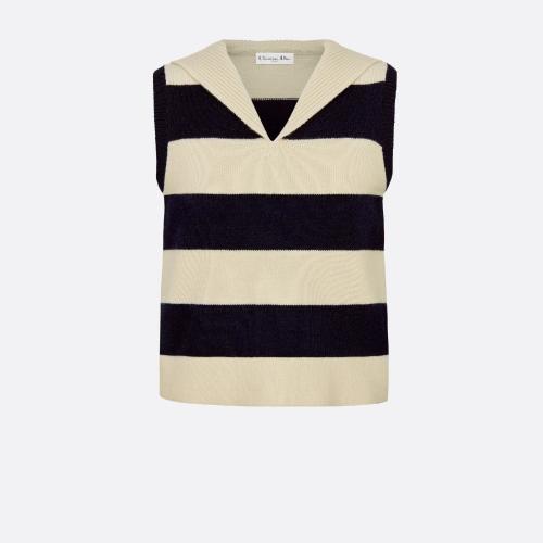  DIOR迪奧 22年秋冬 女士 針織衫 無袖針織衫 144T51AM318_X5802 預定商品1-3周發(fā)貨
