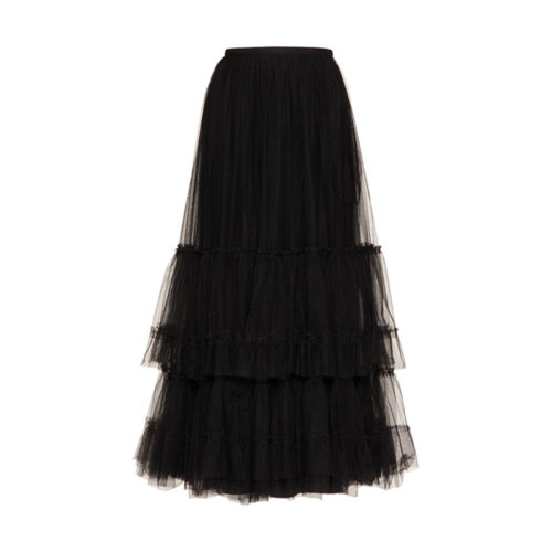 Valentino/華倫天奴  女裙 春夏 時(shí)尚百搭 女士黑色半身裙 TB3RA5P04N80NO HKY210303