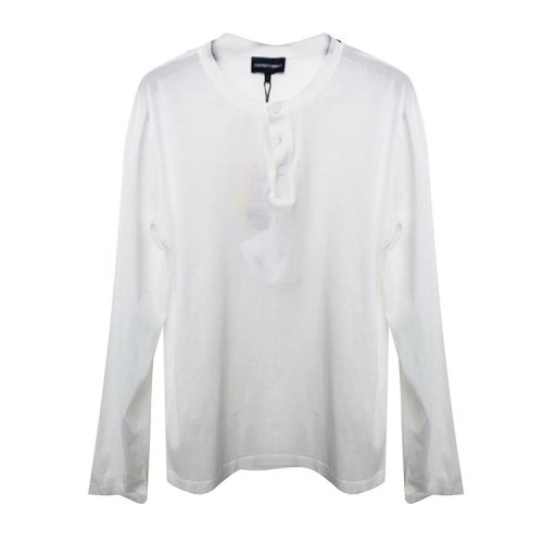 Emporio Armani/安普里奧阿瑪尼 白色男士長袖T恤（瑕疵折扣）