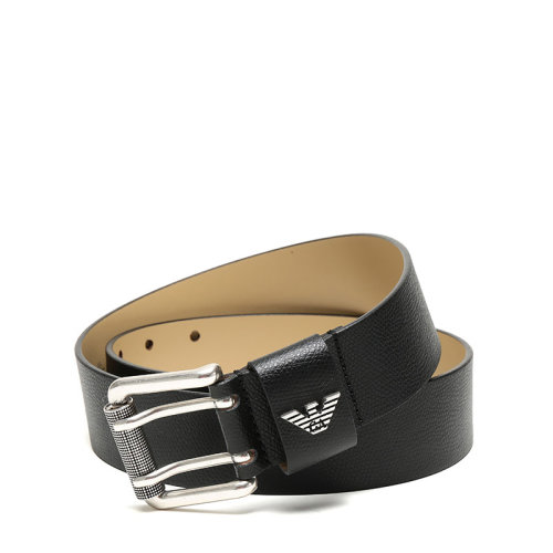 Emporio Armani/安普里奧阿瑪尼男士牛剖層移膜革/聚氨酯雙針扣式仿古皮帶腰帶 Y4S079 YAQ2G