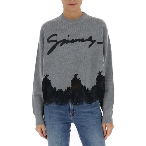 Givenchy/紀(jì)梵希  女裝 時尚百搭灰色羊毛圓領(lǐng)女士針織衫/毛衣 BW908X4Z6B