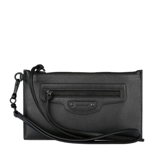 Balenciaga/巴黎世家 女士黑小牛皮拉鏈開合錢夾錢包卡包手拿包零錢包女包 655248-15Y0I-1000