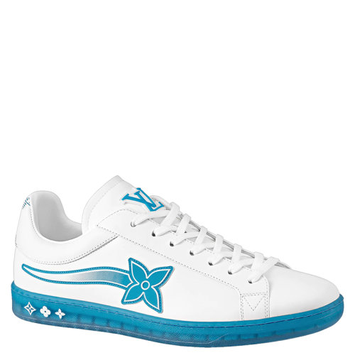 Louis Vuitton/路易威登 22年早春新款 LUXEMBOURG SAMOTHRACE系列 男士藍(lán)色和白色牛皮運動鞋1A9FZD