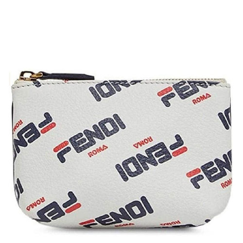 FENDI/芬迪  女包 經(jīng)典品牌字母印花 女士白色小牛皮時(shí)尚手拿包 8N0146A5P6F15K3