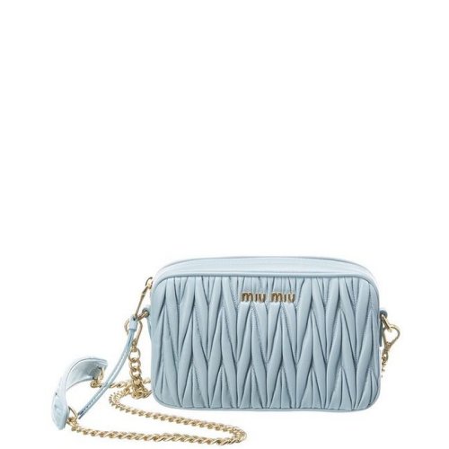  Miu Miu/繆繆 女士淡藍(lán)色羊皮革相機(jī)包 5BH118 N88 F0012 PLSX