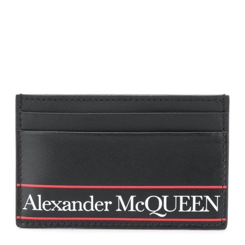  Alexander McQueen/亞歷山大麥昆 男士黑色皮革卡包 6021441SJ8B 1092 PLSX