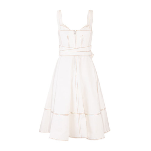Alexander McQueen/亞歷山大麥昆 女士白色棉質連衣裙 648946 QMAA9 9015