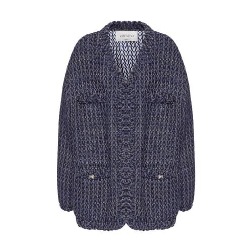  VALENTINO華倫天奴 22年秋冬 女士 夾克 VESTE EN TWEED OPTICAL VALENTINO WB3CE2D36J*w*D467 預(yù)定商品1-3周發(fā)貨