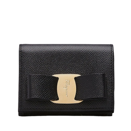 Salvatore Ferragamo/菲拉格慕 女士 女包 黑色皮革小型皮具零錢(qián)包 22D515 725300