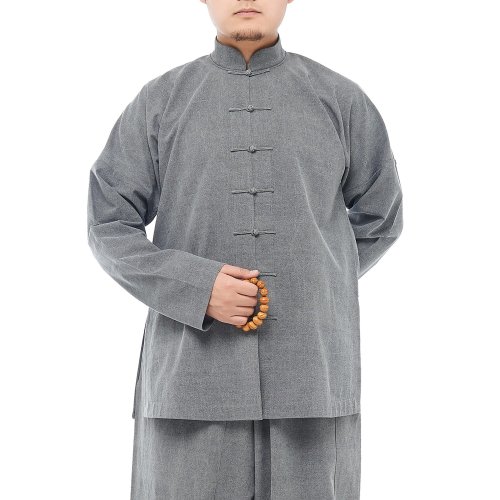 JLMT/凈蓮滿堂【定制】民國對襟小衫 墨染棉 男裝定制