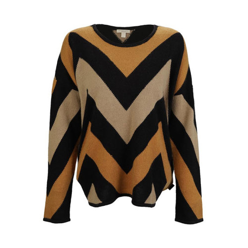 BURBERRY/博柏利 女士拼色棉質(zhì)圓領(lǐng)條紋毛衣 3955788