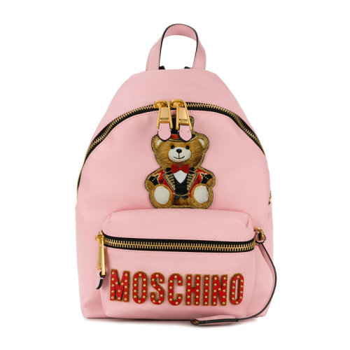 MOSCHINO/莫斯奇諾 女士聚碳酸酯 包袋 粉色背包雙肩包