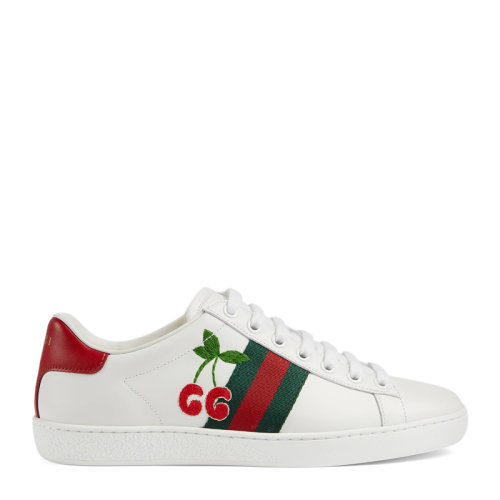 GUCCI/古馳 女士 鞋靴 Ace系列女士櫻桃圖案白色時(shí)尚運(yùn)動(dòng)鞋 女士休閑運(yùn)動(dòng)鞋小白鞋