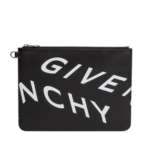 Givenchy/紀(jì)梵希 男士 包袋 黑色字母LOGO圖案小牛皮錢包 手拿包