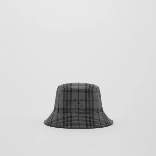  BURBERRY 22年秋冬 男士 徽標(biāo)裝飾格紋棉質(zhì)混紡漁夫帽 80571021