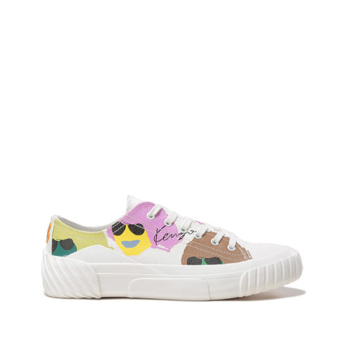 KENZO/高田賢三男士織物低幫系帶休閑運(yùn)動鞋帆布鞋小虎頭刺繡 FC5 5SN430 F73