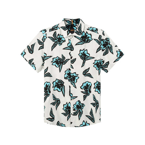 HUGO BOSS/雨果博斯【22春夏新款】男士短袖休閑襯衫 50467584