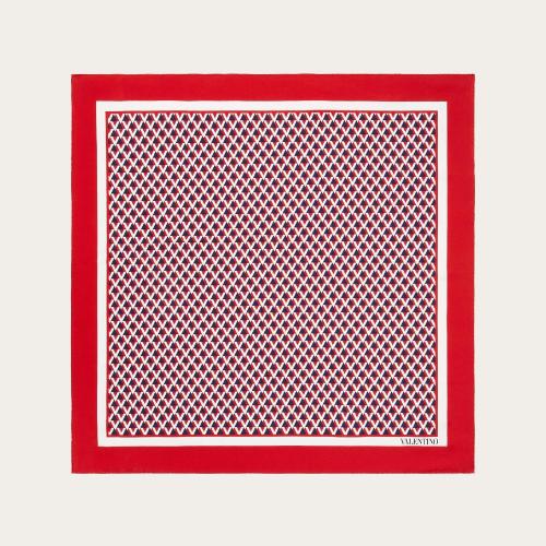  VALENTINO華倫天奴 22年秋冬 女士 圍巾 FOULARD EN SOIE VEEHIVE 90?X?90?CM 1W2EI114JYSK
