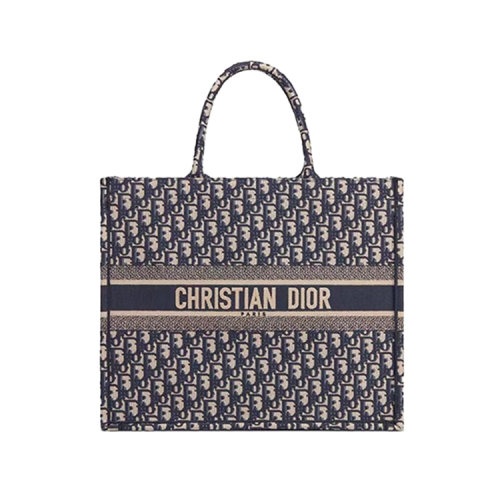 DIOR/迪奧 老花刺繡托特大容量手提包復(fù)古單肩斜挎包