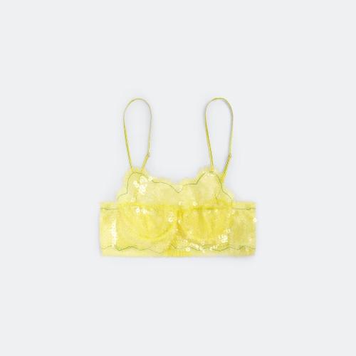  BV葆蝶家 22年秋冬 女士 吊帶 soutien-gorge a armatures en dentelle florale avec sequins