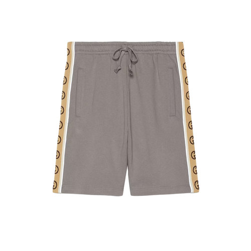  GUCCI/古馳 22年秋冬新款 男士灰色純棉重磅毛氈針織短褲630715XJBUW1233