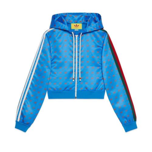  GUCCI古馳 22年秋冬 女士 adidas x Gucci聯(lián)名系列拉鏈夾克 693421 XJEBI 6269