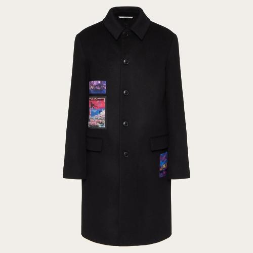  VALENTINO華倫天奴 22年秋冬 男士 大衣 MANTEAU EN LAINE A_VEC éCUSSONS EN BROCART XV3CAA