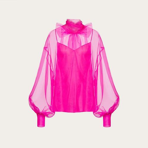  VALENTINO華倫天奴 22年秋冬 女士 長(zhǎng)袖襯衫 TOP EN ORGANZA 1B0AE7L01C8UWT