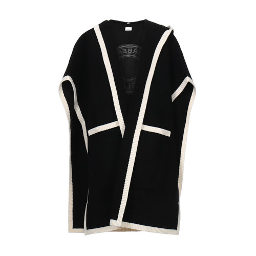 BURBERRY/博柏利 女款綿羊毛連帽披肩80315441