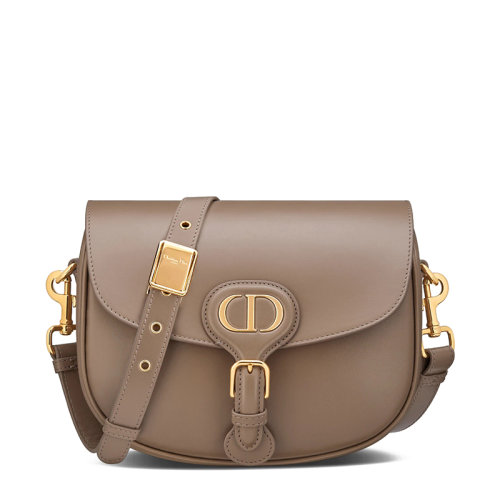 DIOR/迪奧 20  BOBBY系列 女士中號(hào)灰褐色小牛皮CD扣可調(diào)節(jié)肩帶單肩斜挎手提包M9319UMOL_M45M