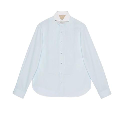  GUCCI古馳 22年秋冬 男士 棉府綢方形襯衫 685979 ZAJFM 4356