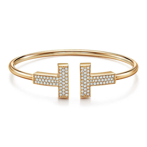 Tiffany & Co./蒂芙尼  Tiffany T系列18K金鑲嵌鉆石手鐲 67990803