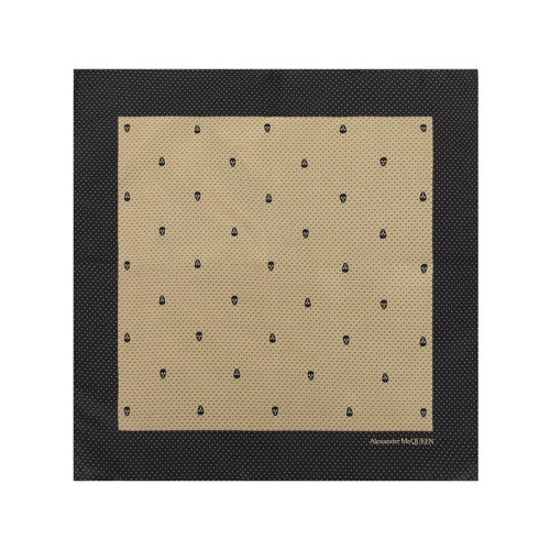 Alexander McQueen/亞歷山大麥昆  男士桑蠶絲方巾絲巾 557716 4002Q