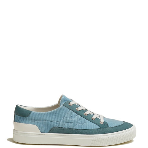 HERMES/愛馬仕 22年秋冬新款 Deep系列 男士松木藍色燈芯絨面料和山羊絨面革運動鞋H222905ZH6U415