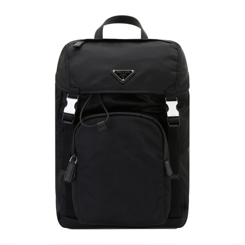 PRADA/普拉達(dá) 男士黑色尼龍三角標(biāo)志雙肩包背包男包 2VZ135-2DMG-F0002-HOL