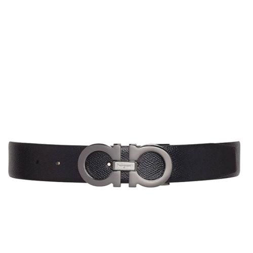 Salvatore Ferragamo/菲拉格慕 男士 黑色皮革時(shí)尚皮帶腰帶 679493 671453